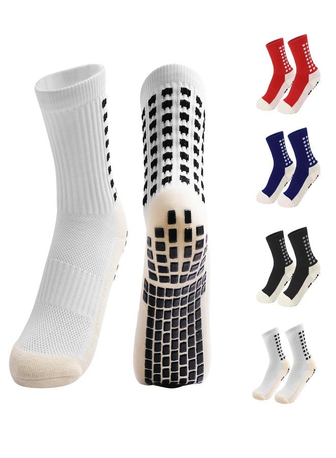 Yufree Youth Grip Soccer Socks - Boys and Girls Athletic Sport Socks for Baseball Football Basketball Hockey Rugby 4 Pcs (Mixed) - Image 1